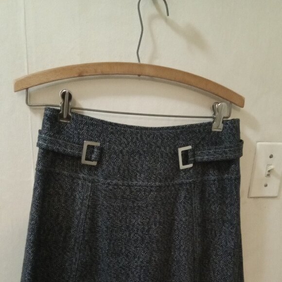 Flavia Martini Argentina Sz 2 black white patterned Midi Skirt - Woolblend - Picture 4 of 4